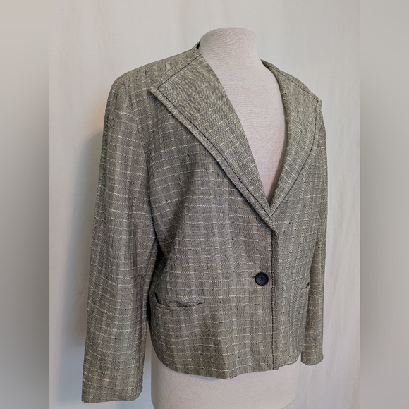 Vintage Givenchy en Plus Linen Viscose Blazer Jacket Sz 18 - Picture 5 of 13